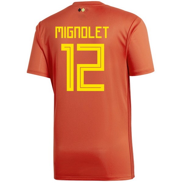 Camiseta Bélgica 1ª Mignolet 2018 Rojo